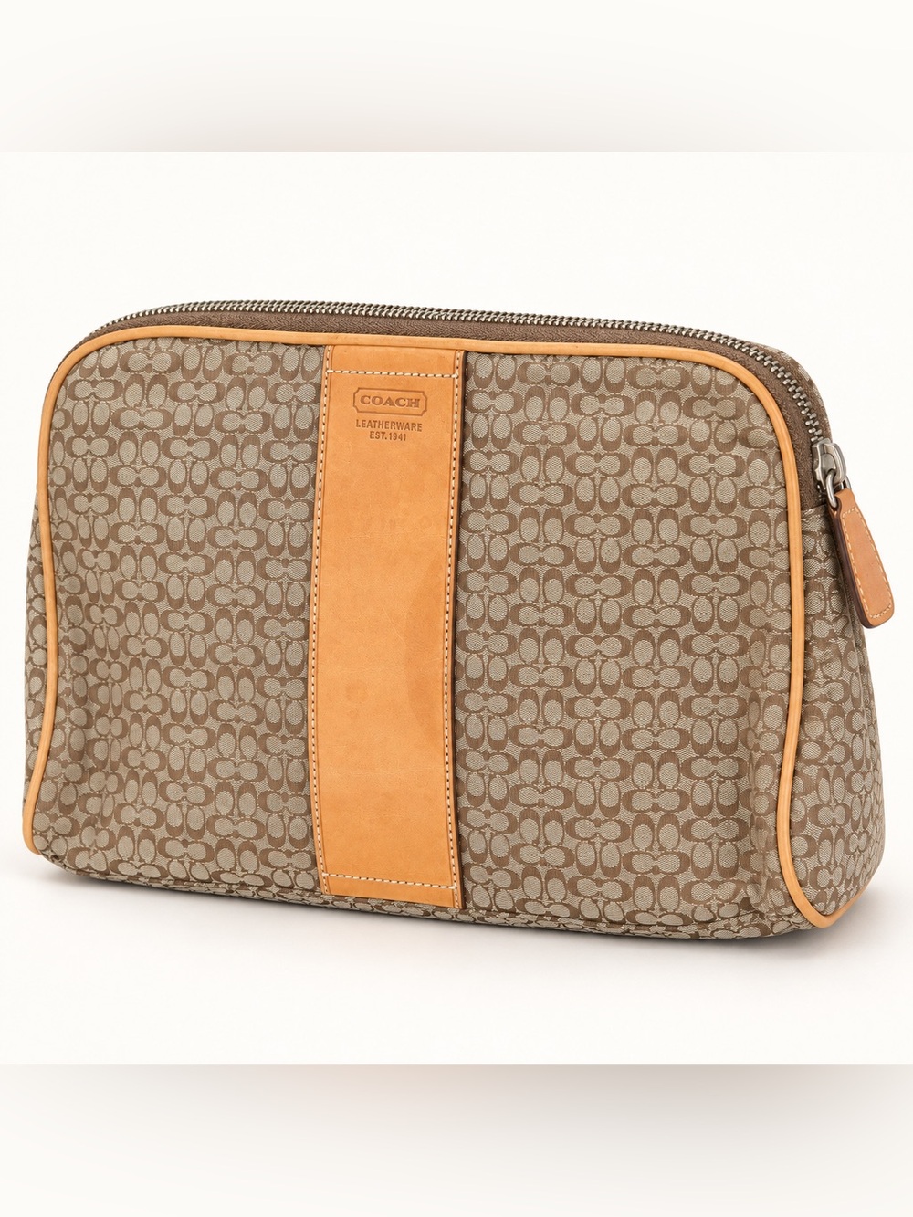 COACH Vintage 2007 Signature Jacquard Travel Cosmetic Clutch F05094